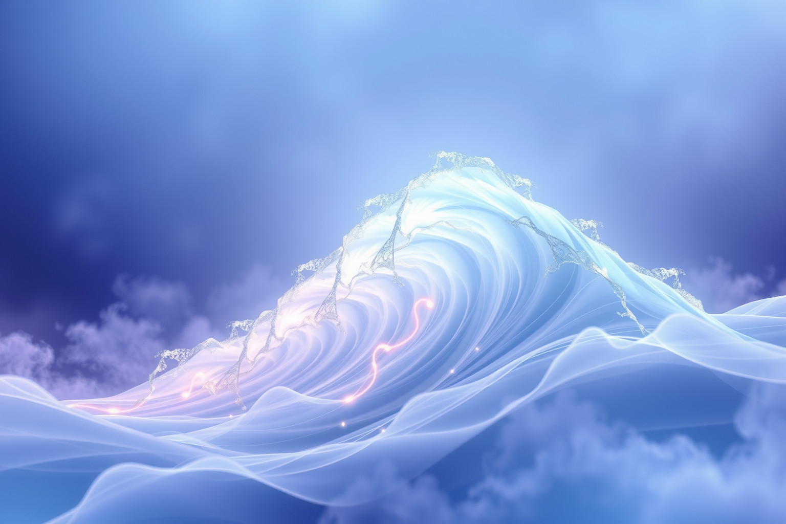 Sognare onde simboleggia flusso energetico e rinascita spirituale intensa.