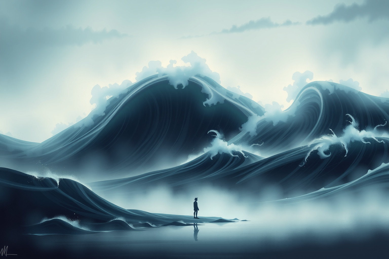 Sognare onde gigantesche indica emozioni travolgenti e conflitti interiori.