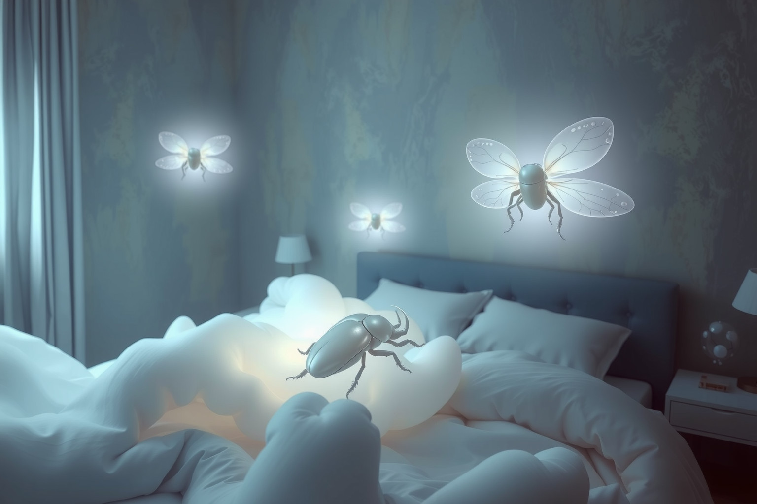 Sognare scarafaggi nel letto simboleggia paure nascoste e stress.