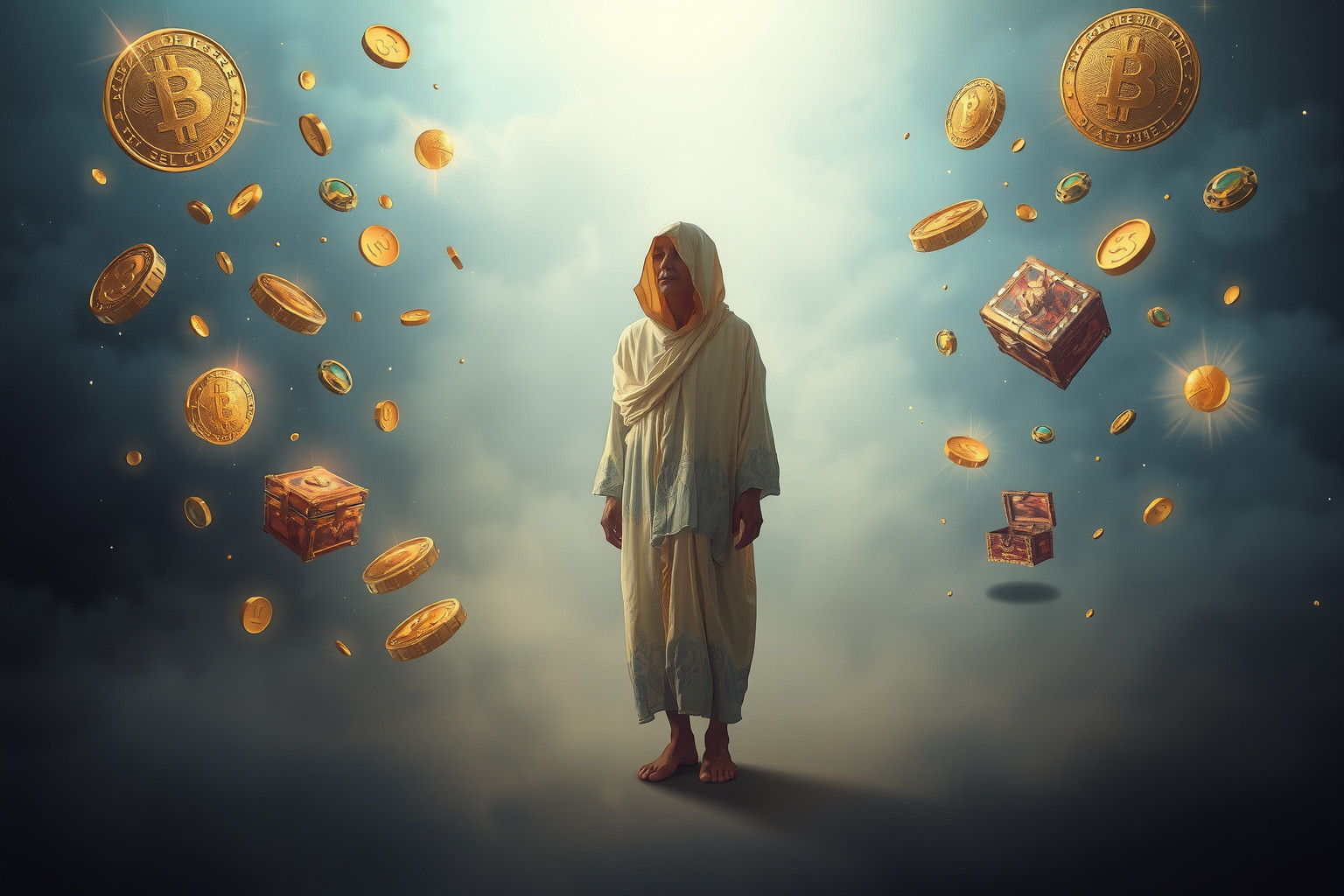 Sognare un avaro povero riflette conflitti interiori tra desiderio e paura.