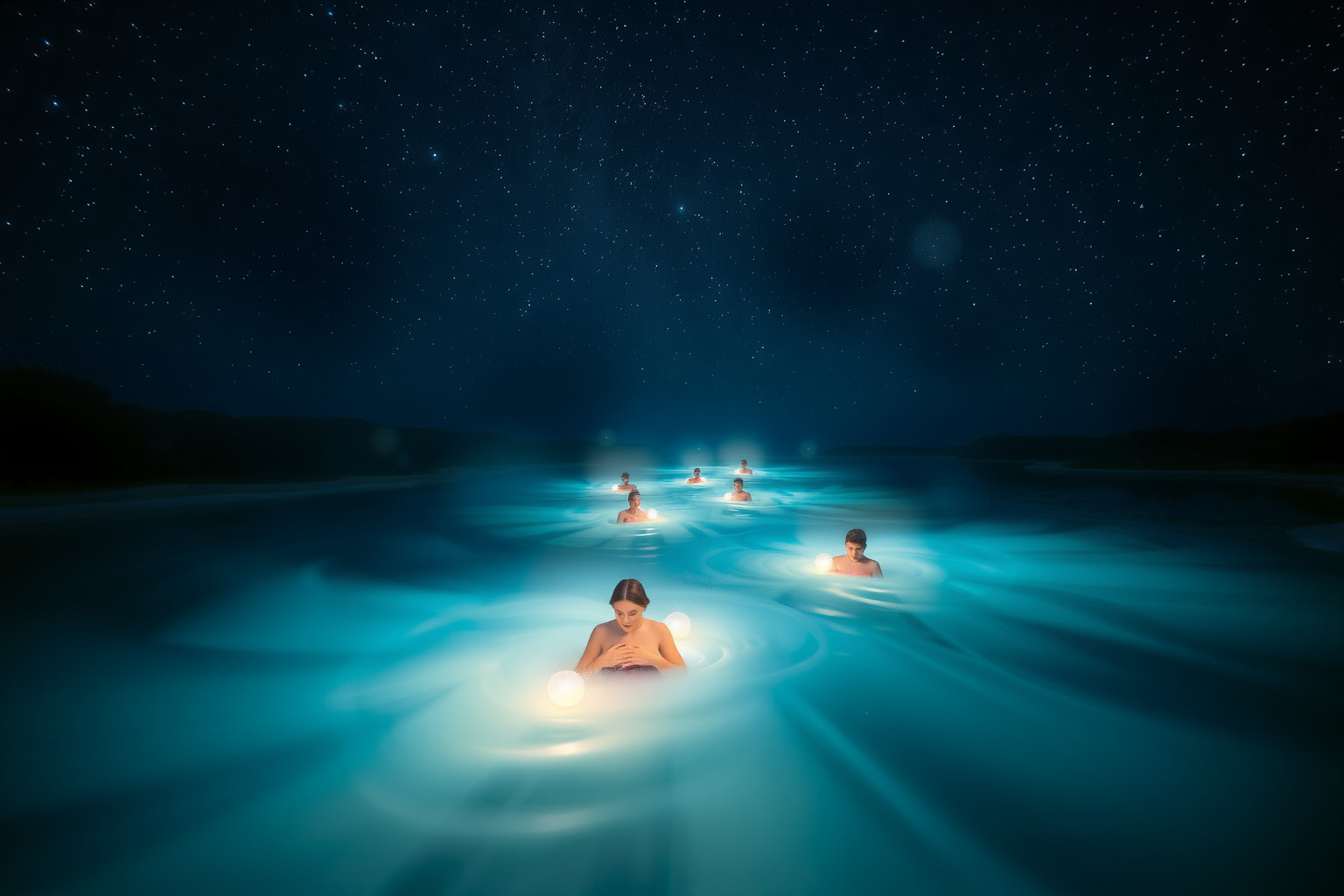 Sognare un battesimo notturno nel fiume simboleggia rinascita interiore profonda.