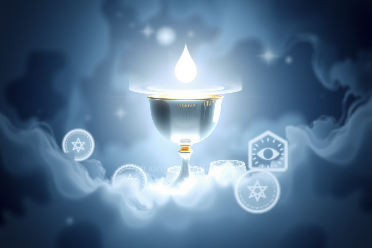 Il calice d'argento simboleggia l'unione tra umano e divino.