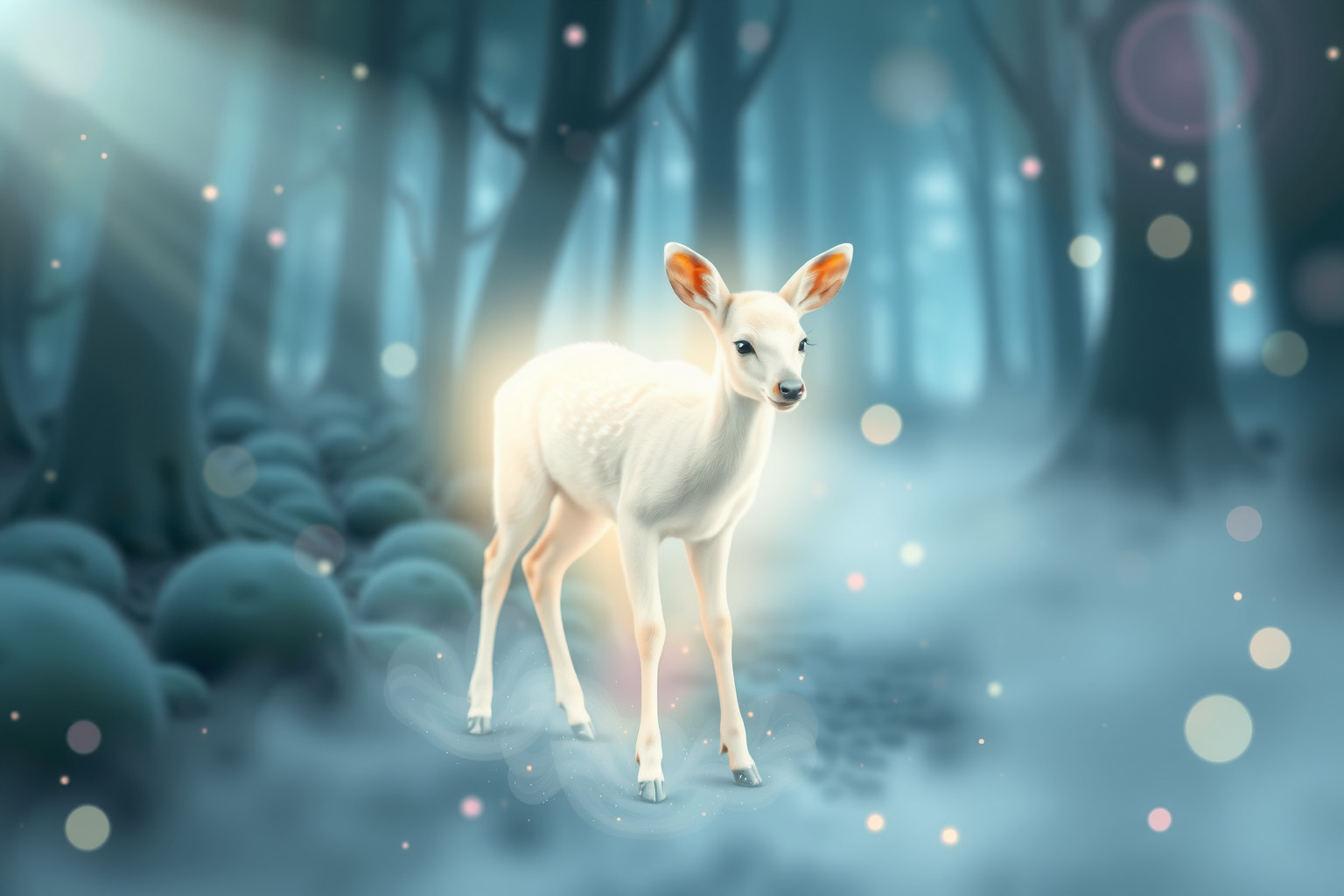 Sognare un cerbiatto bianco simboleggia purezza e rinascita spirituale.