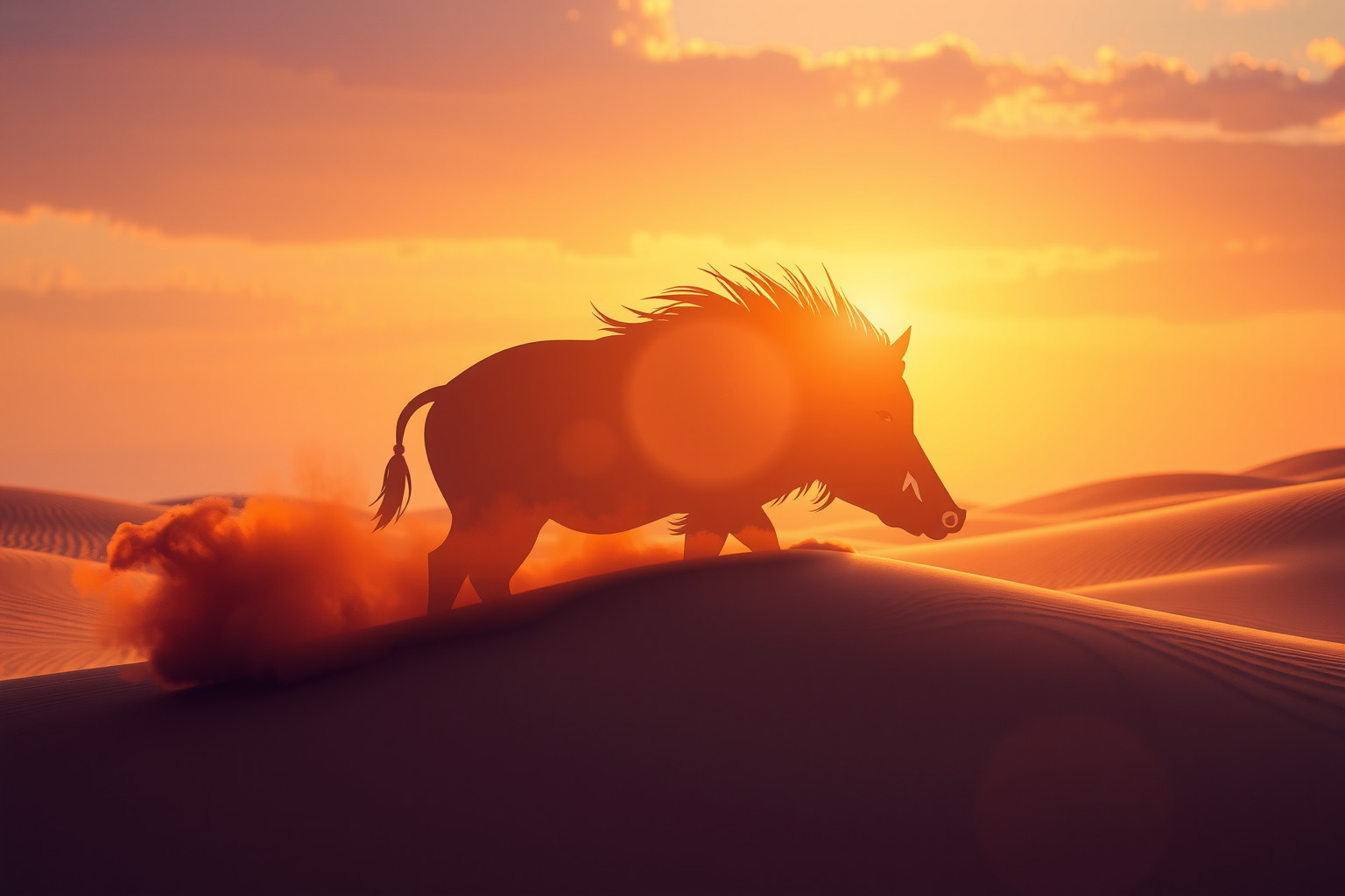 Sognare un cinghiale del deserto simboleggia forza e ostinazione.