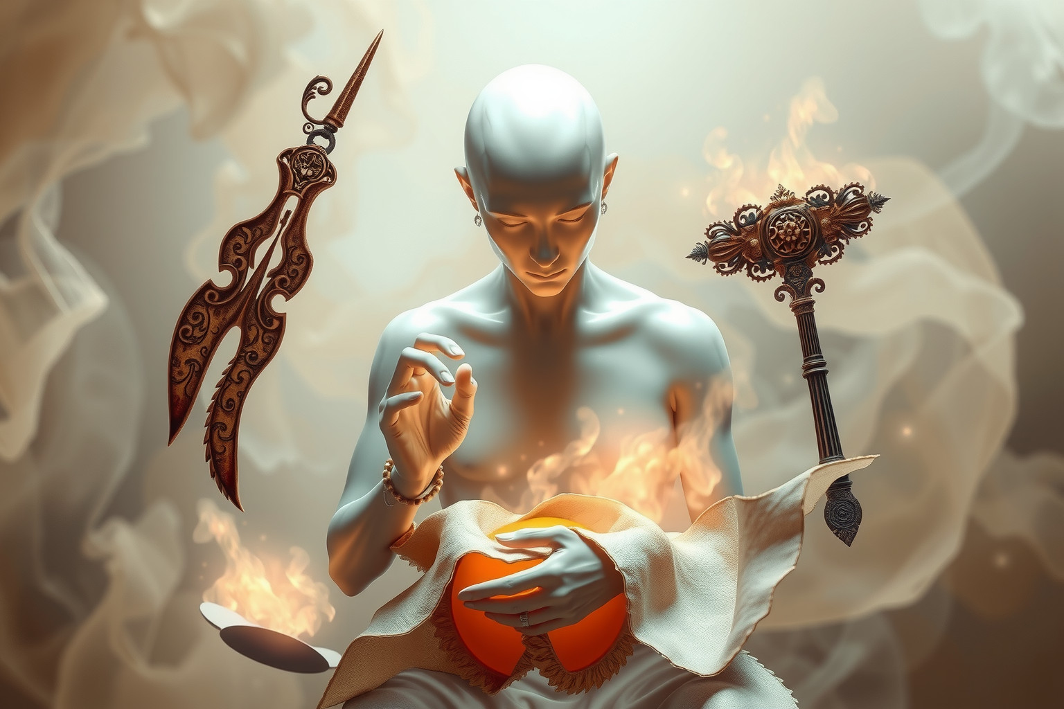 Sognare un conciatore con strumenti antichi simboleggia trasformazione interiore profonda.