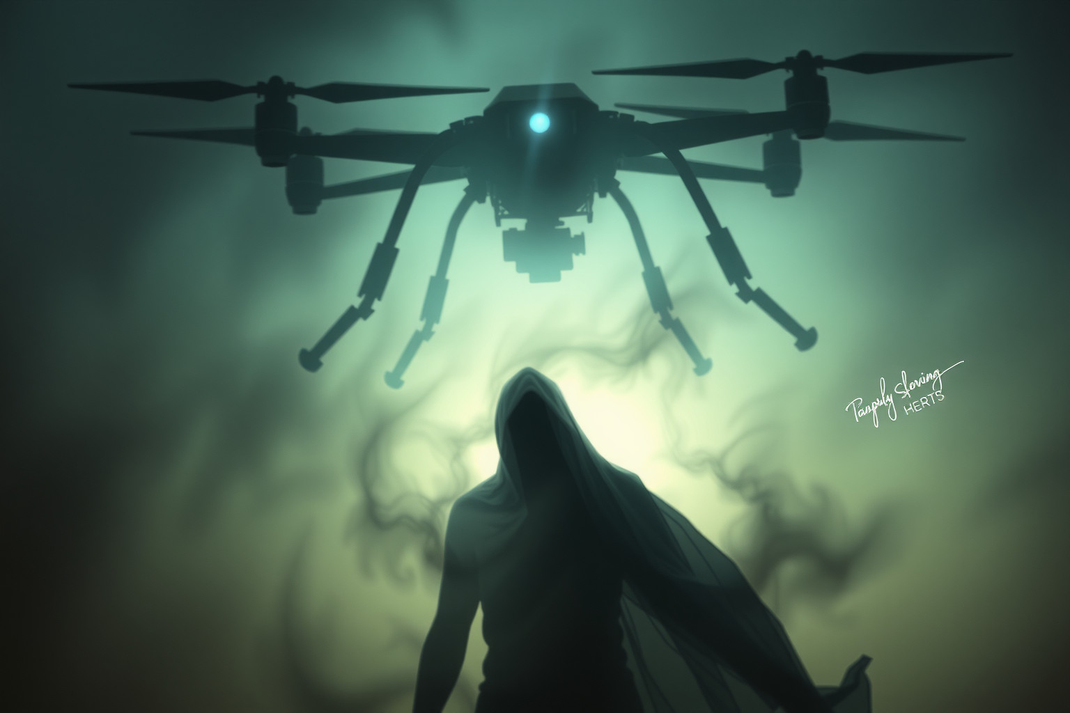 Sognare drone aggressivo riflette ansie di controllo e intrusioni esterne.