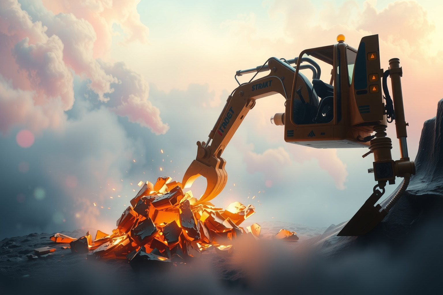 Sognare escavatore che distrugge indica cambiamenti radicali imminenti.