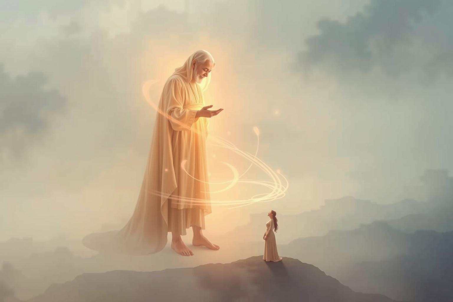 Sognare un defunto che intercede promette protezione e guida spirituale.