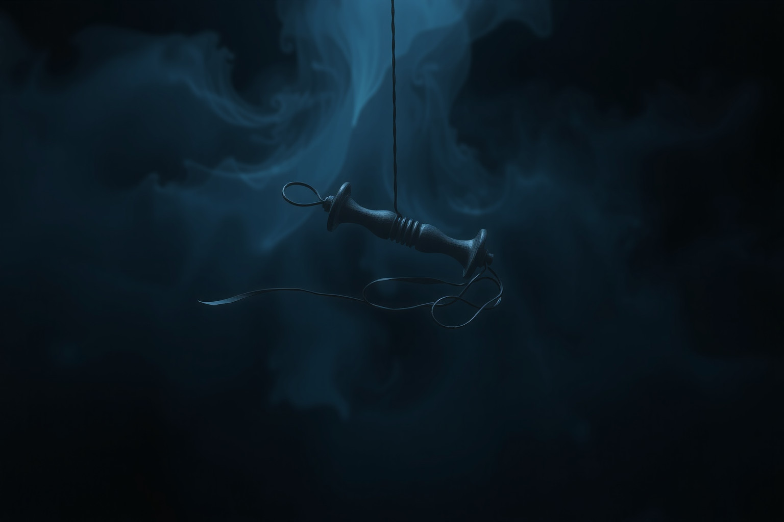 Sognare un fusello con filo nero simboleggia dolore profondo nascosto.