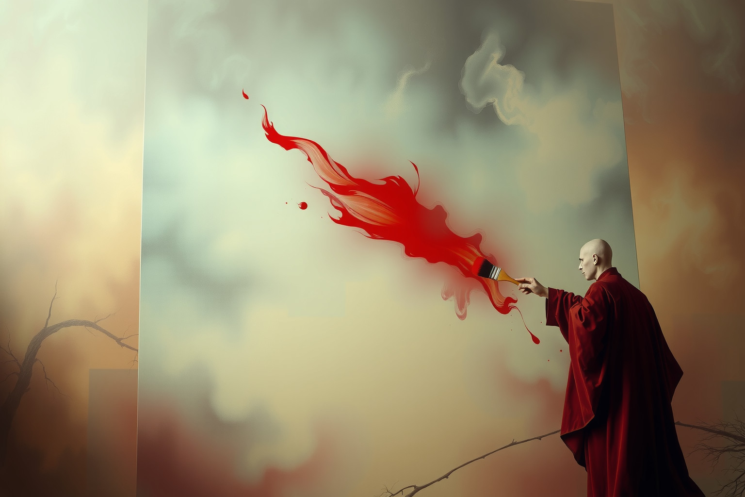 Sognare imbianchino che dipinge con sangue simboleggia trasformazioni profonde interiori.