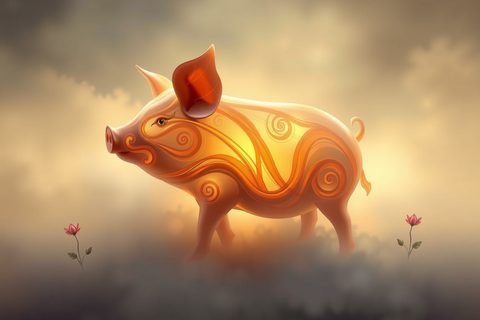 Sognare un maiale intero simboleggia abbondanza e potenzialità nascoste.