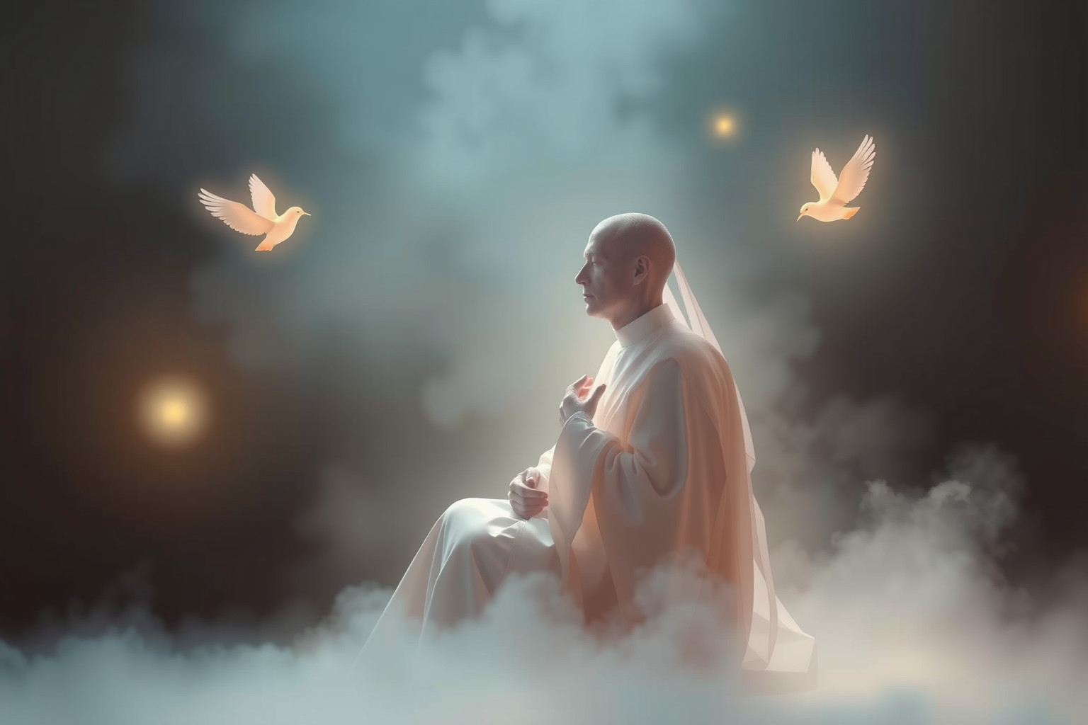 Sognare un padre confessore silenzioso simboleggia ascolto interiore profondo.