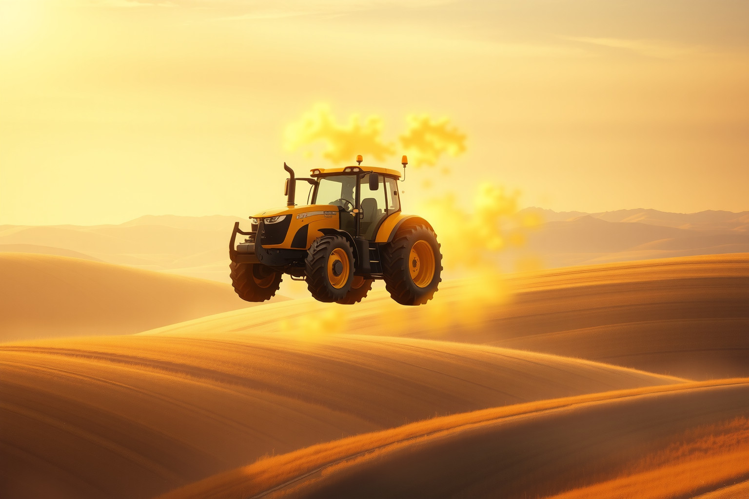 Sognare un trattore giallo simboleggia gioia e prosperità imminente.