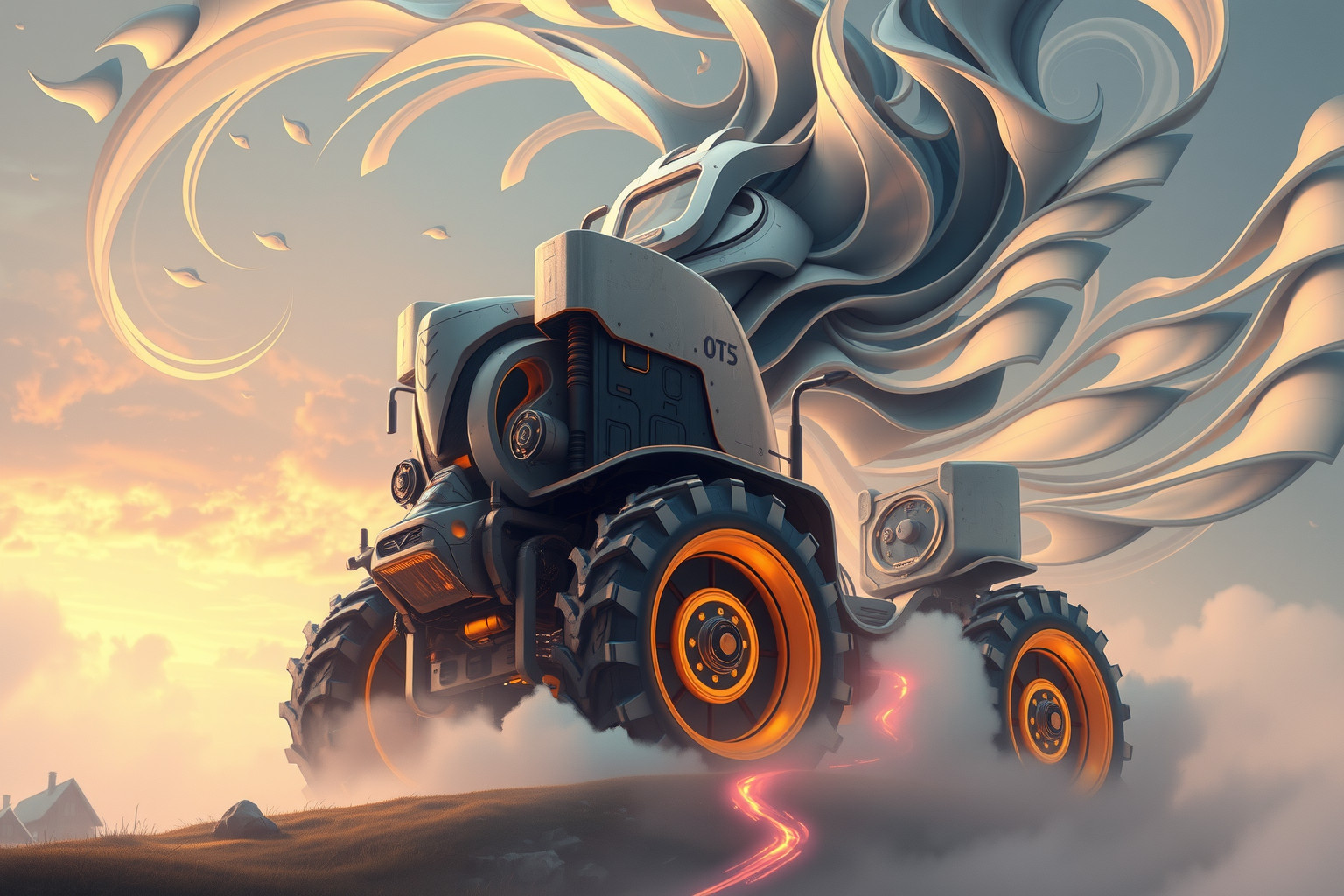 Sognare un trattore gigante simboleggia forza e controllo personale.