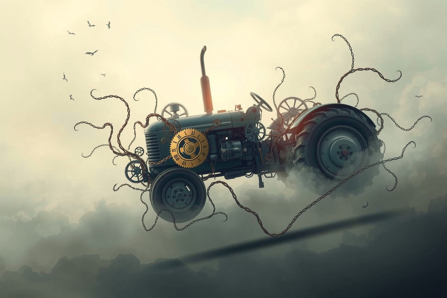 Sognare un trattore rotto indica difficoltà e rallentamenti nel lavoro.