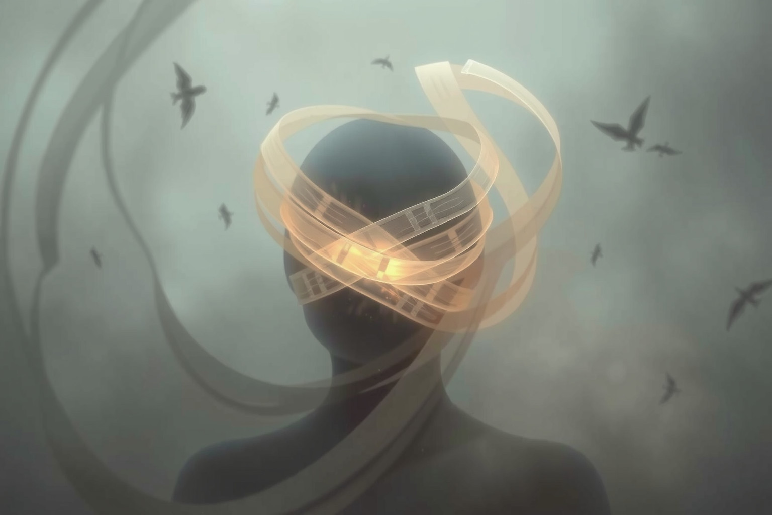 Sognare una benda rivela ferite emotive legate a traumi passati.