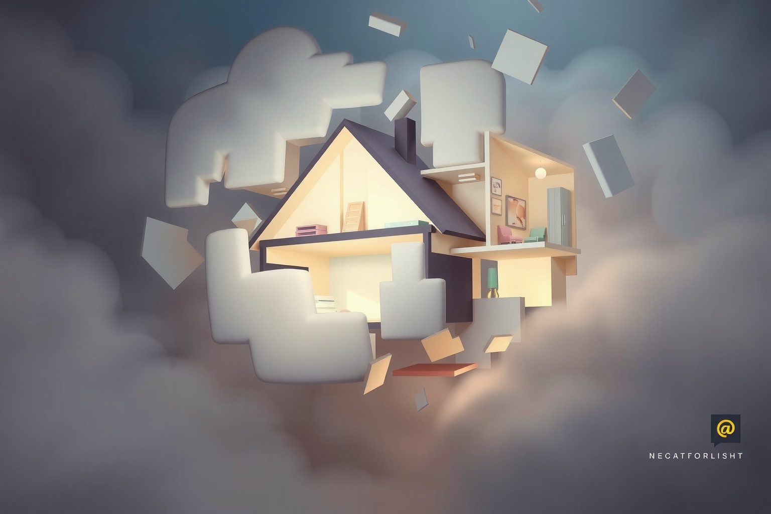 Sognare una casa disordinata riflette conflitti interiori irrisolti.