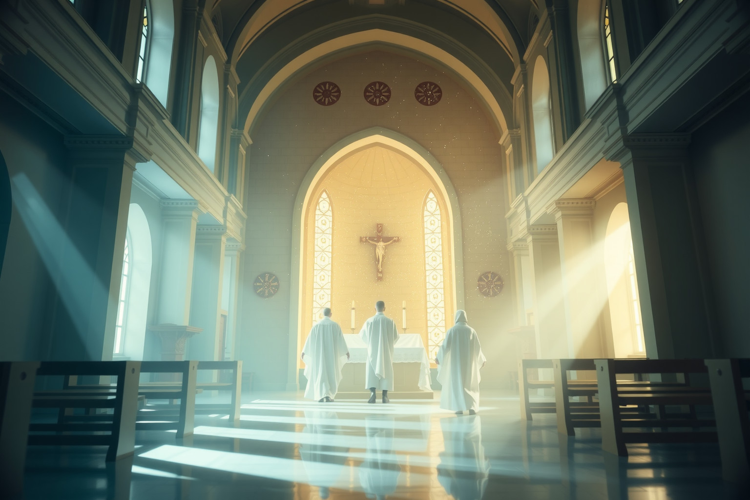 Sognare una chiesa vuota con chierichetti simboleggia vuoto spirituale interiore.