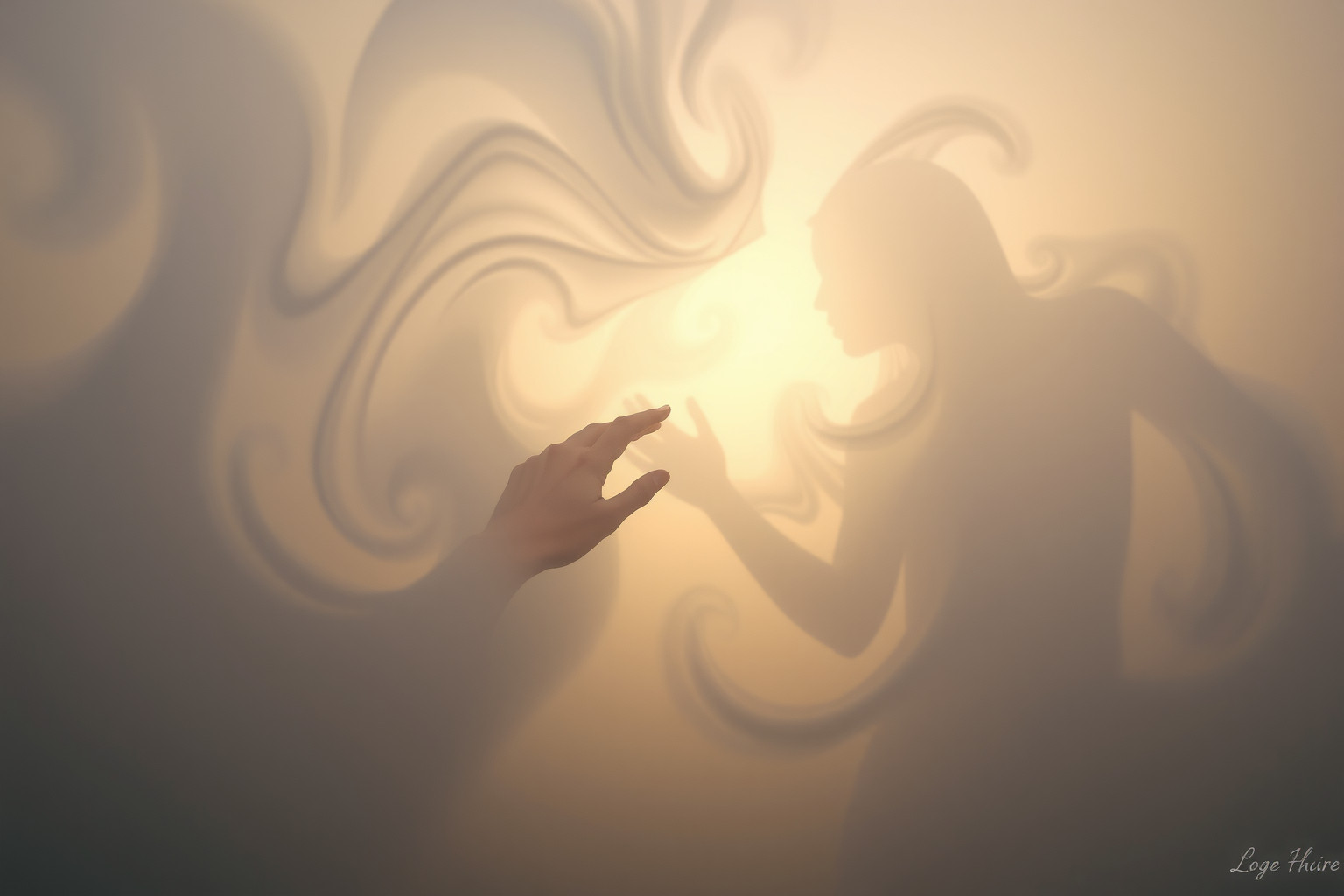 Sognare una figura che ti tocca nella nebbia indica intuizioni nascoste.
