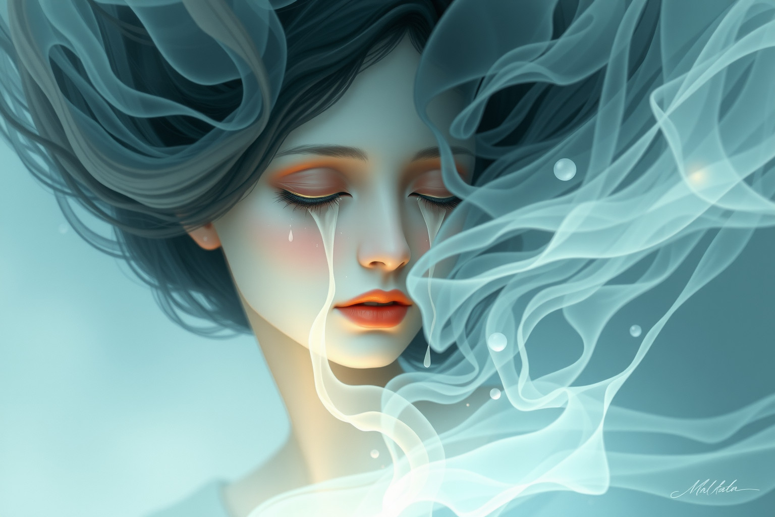 Sognare la lattaia che piange rivela dolore nascosto e vulnerabilità.