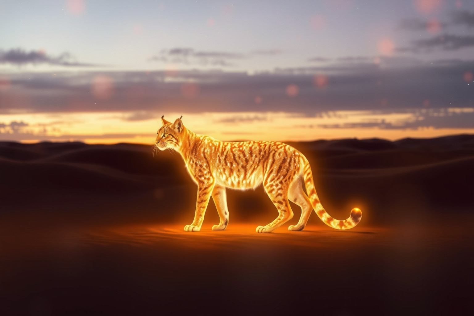 Sognare una lince nel deserto simboleggia forza e solitudine interiore.