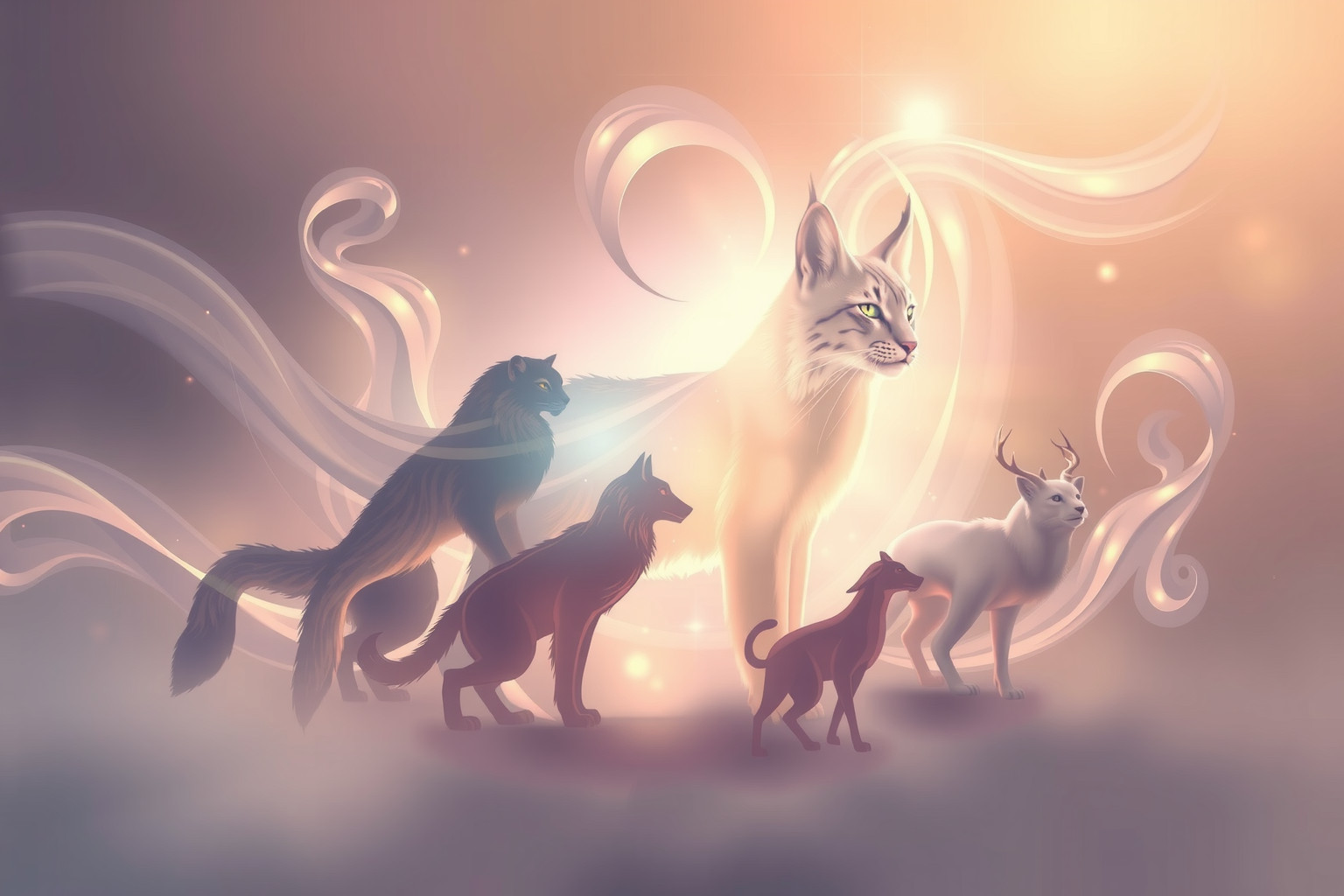 Sognare linci con altri animali simboleggia intuizione e adattabilità.