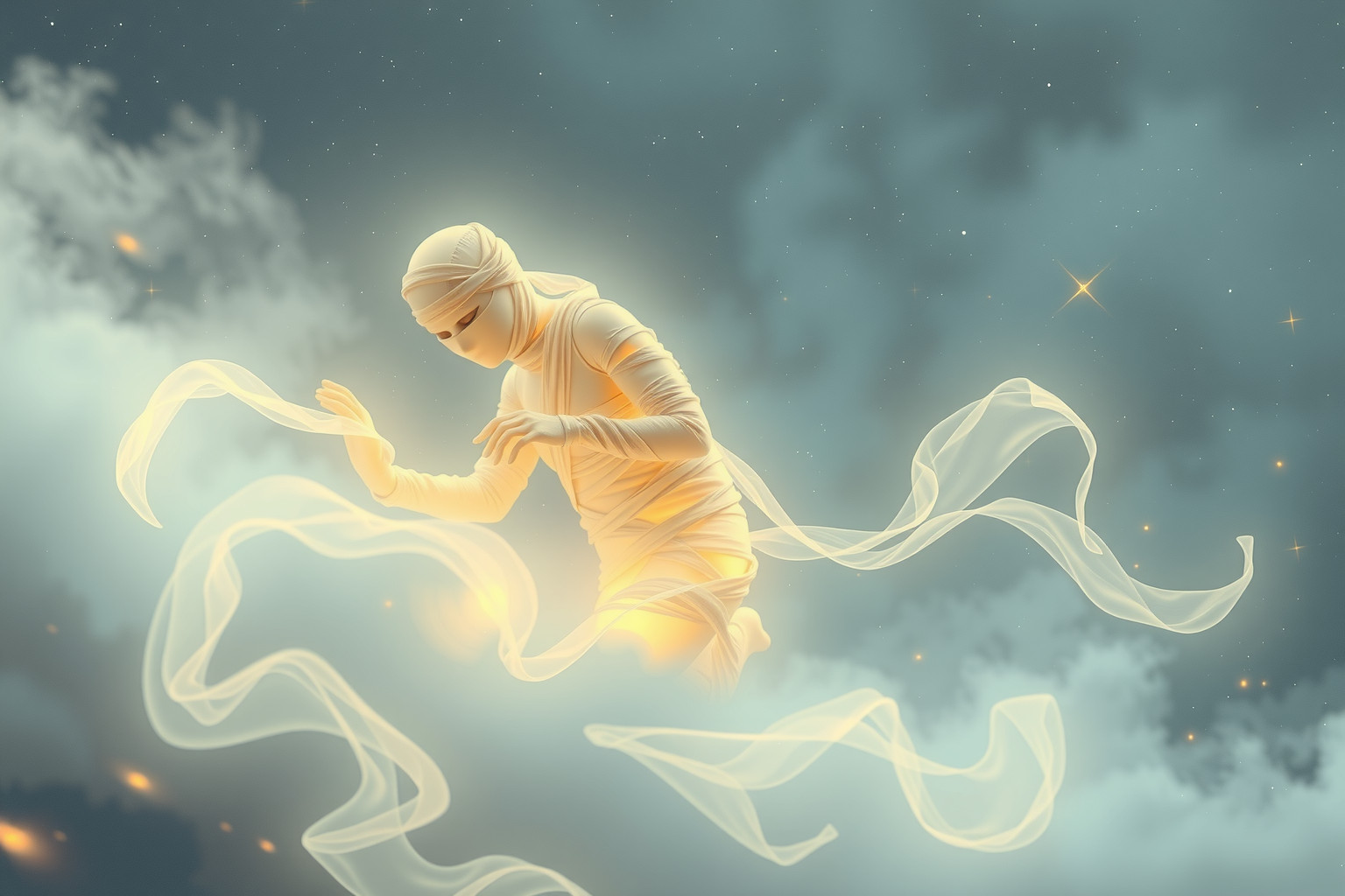 Sognare una mummia che balla simboleggia emozioni represse in movimento.