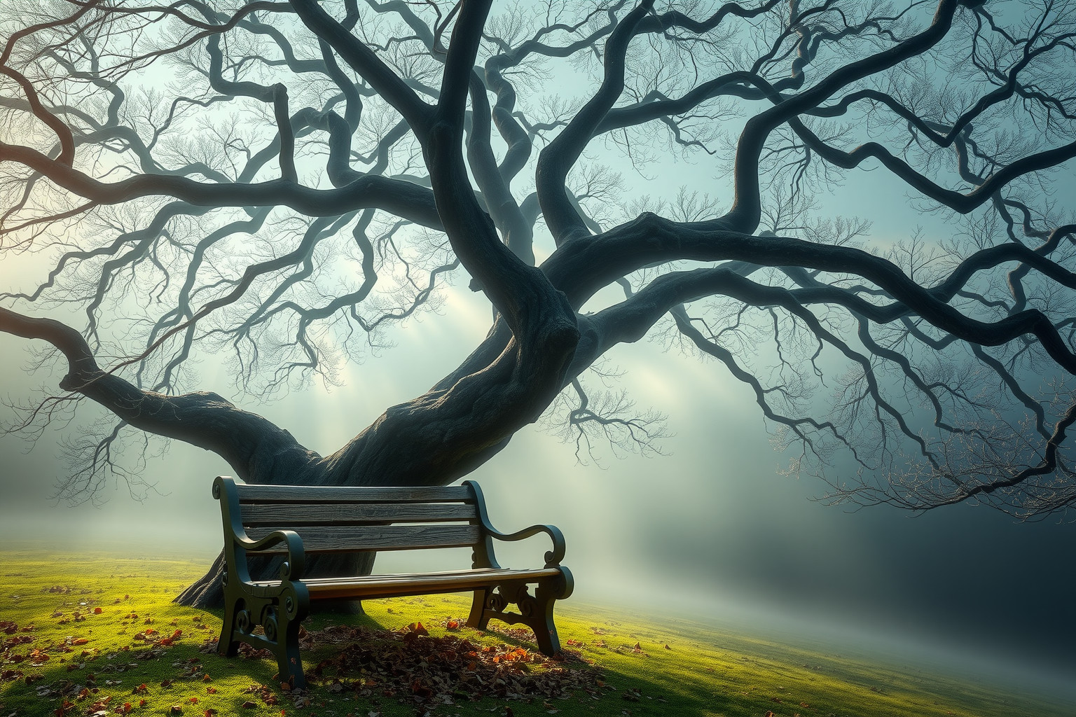 Sognare una panchina sotto un albero secolare simboleggia pace interiore.