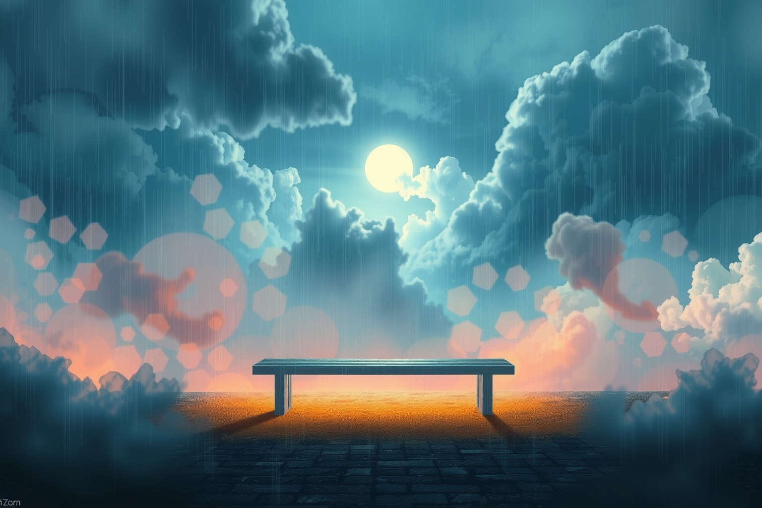 Sognare una panchina sotto la pioggia simboleggia emozioni contrastanti.