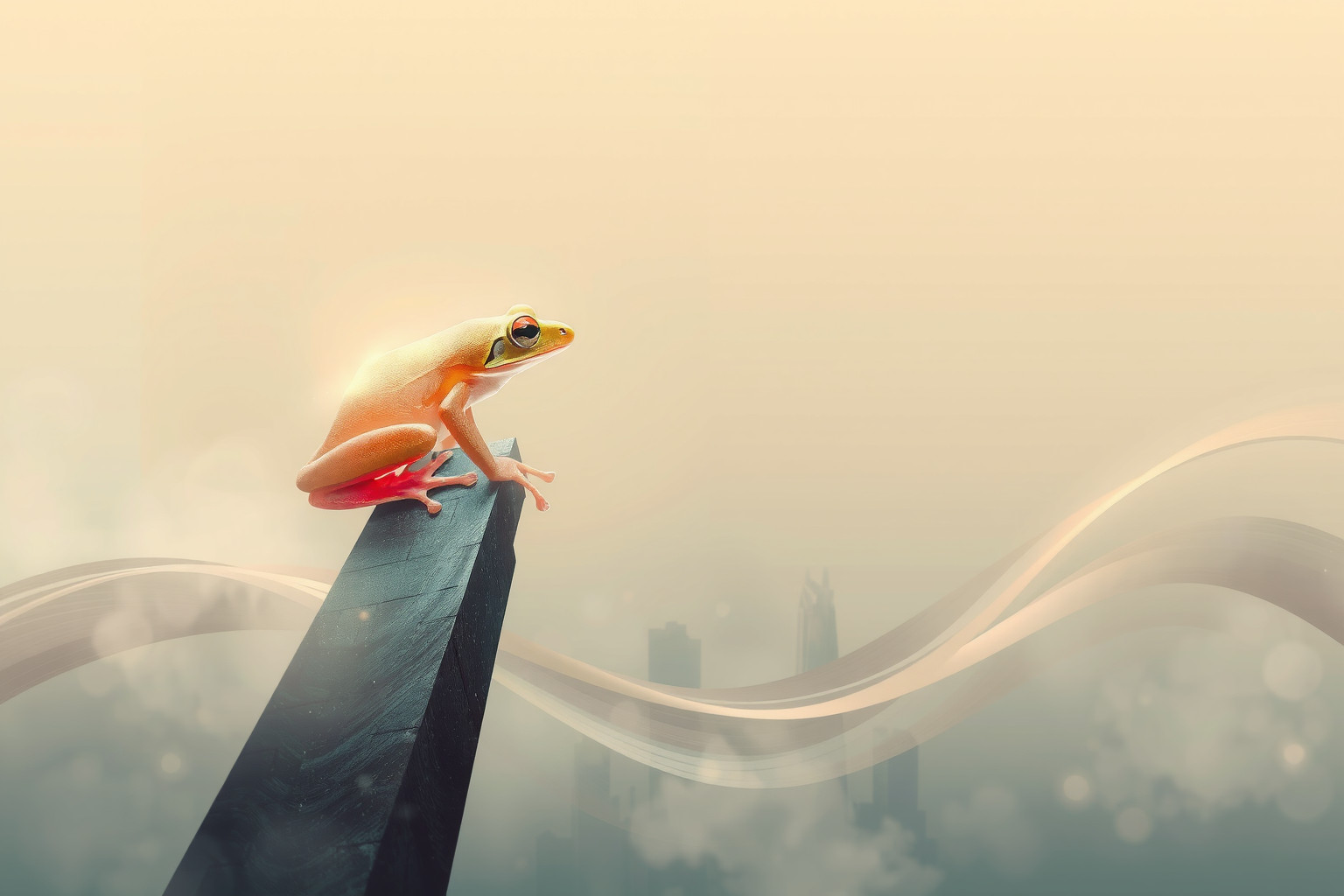 Sognare raganella urbana simboleggia natura che sfida la modernità.