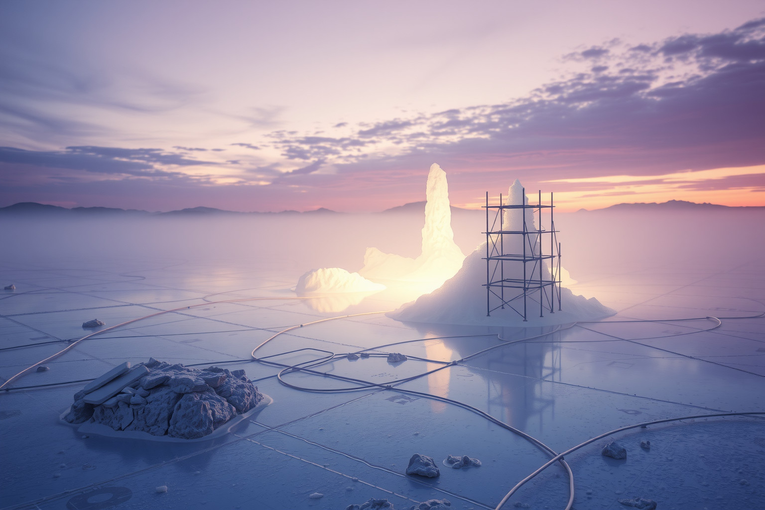 Sognare una salina in costruzione simboleggia crescita e nuovi progetti.