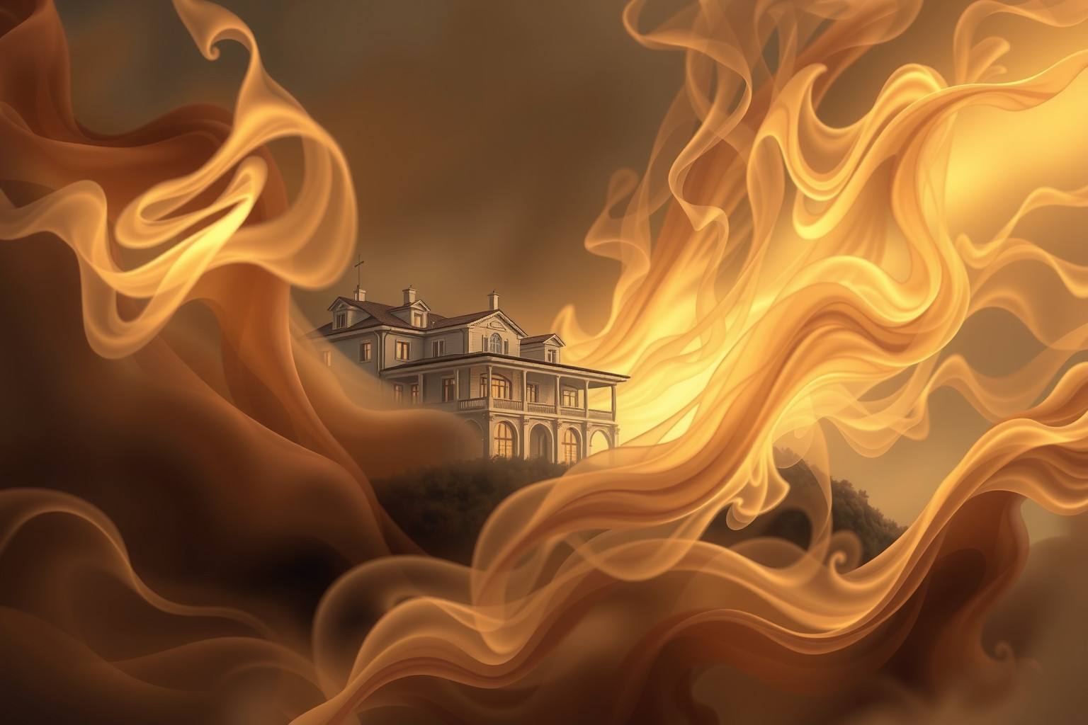 Sognare una villa in fiamme simboleggia perdite e trasformazioni profonde.