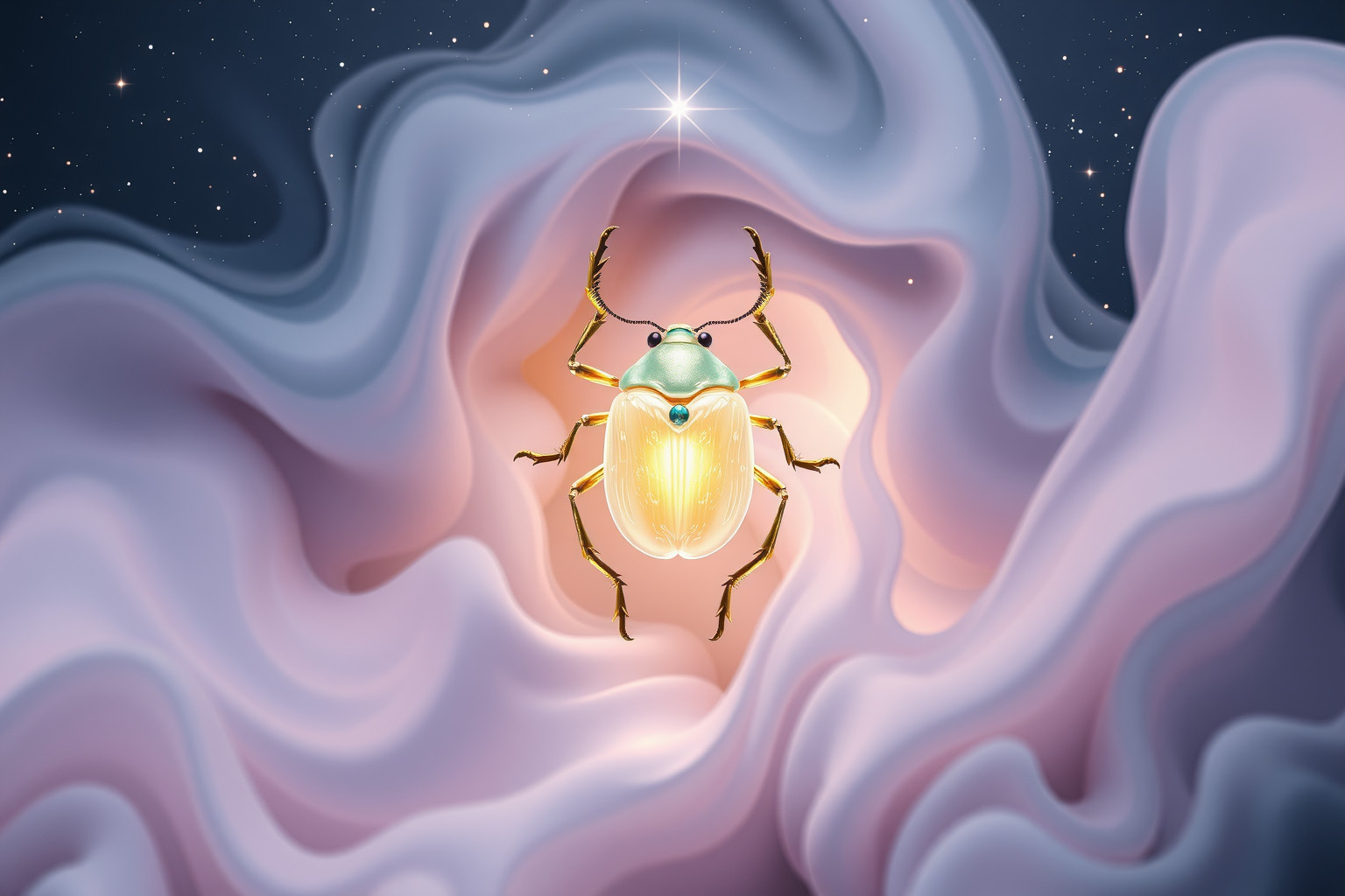 Sognare uno scarabeo piccolo simboleggia trasformazione e rinascita interiore.