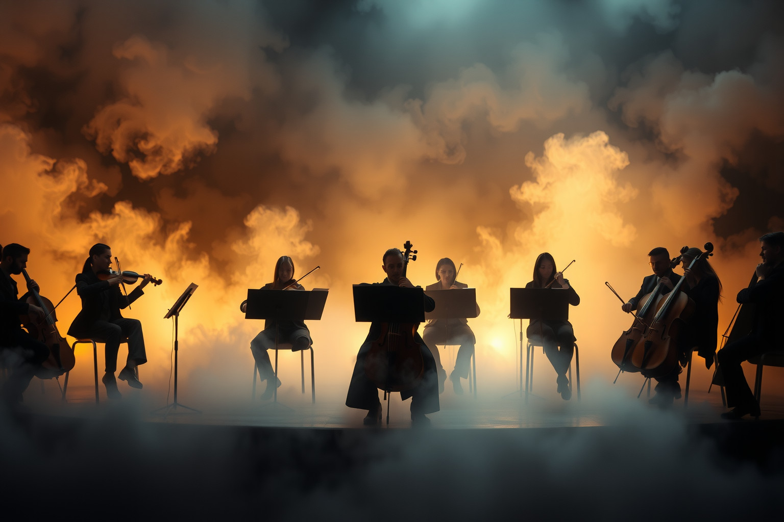 Sognare un'orchestra senza strumenti simboleggia creatività bloccata o risorse scarse.