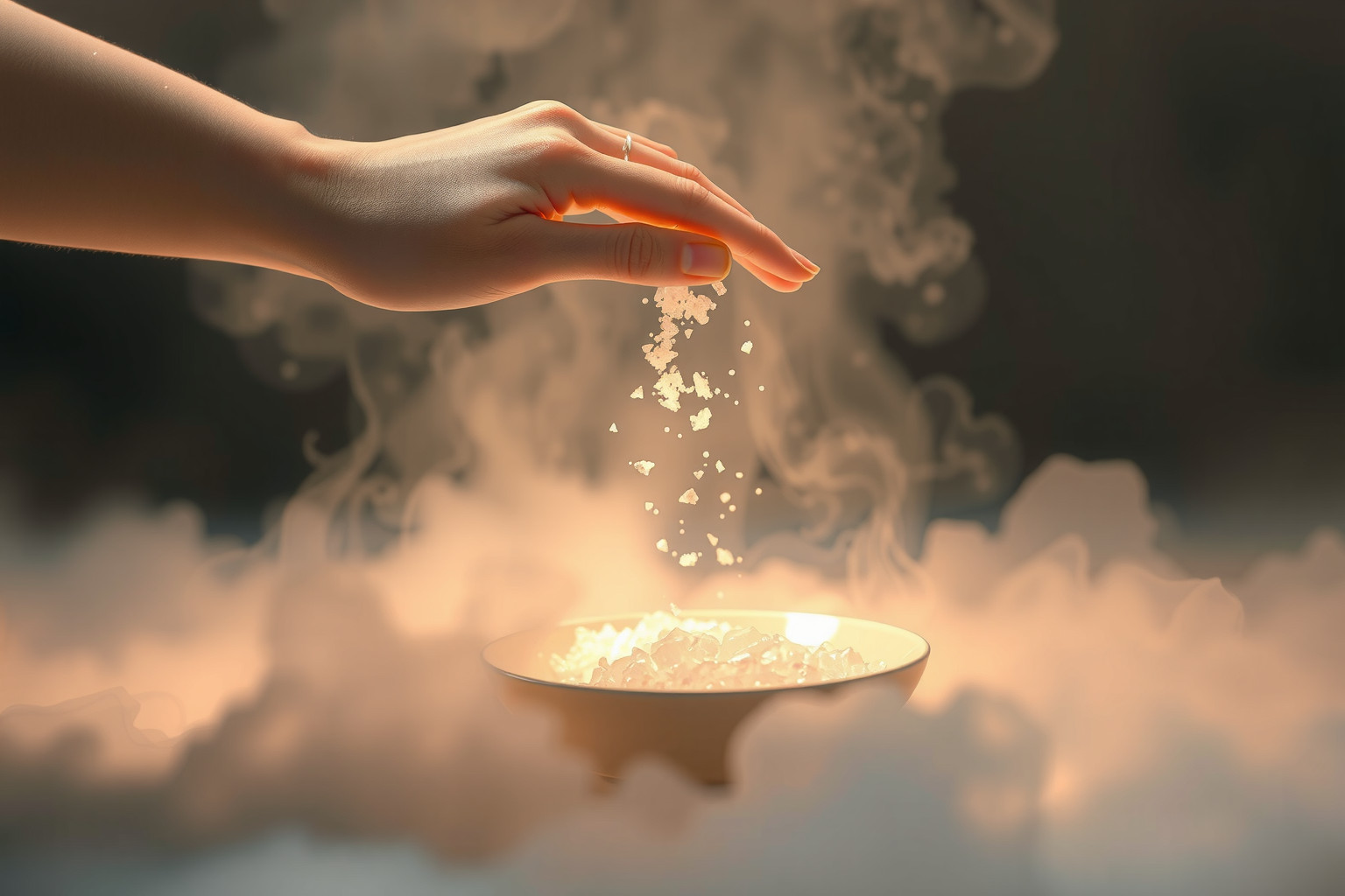 Sognare sale eccessivo riflette colpa per errori personali nascosti.