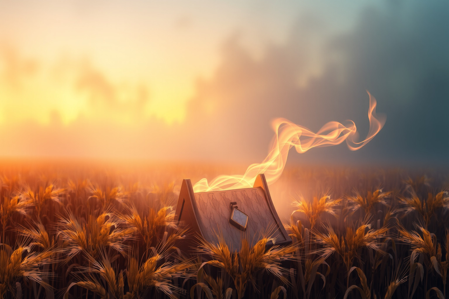 Sognare un campo di segale in fiamme simboleggia perdita imminente.