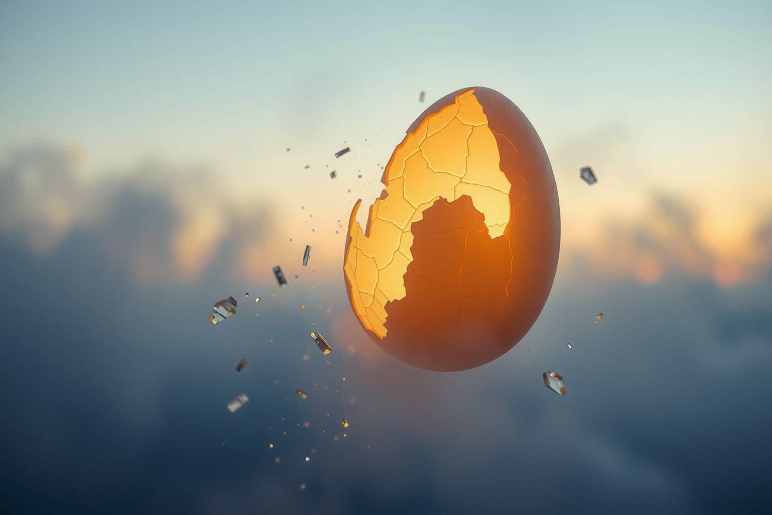 Uova di fagiano rotte simboleggiano speranze infrante e progetti falliti.