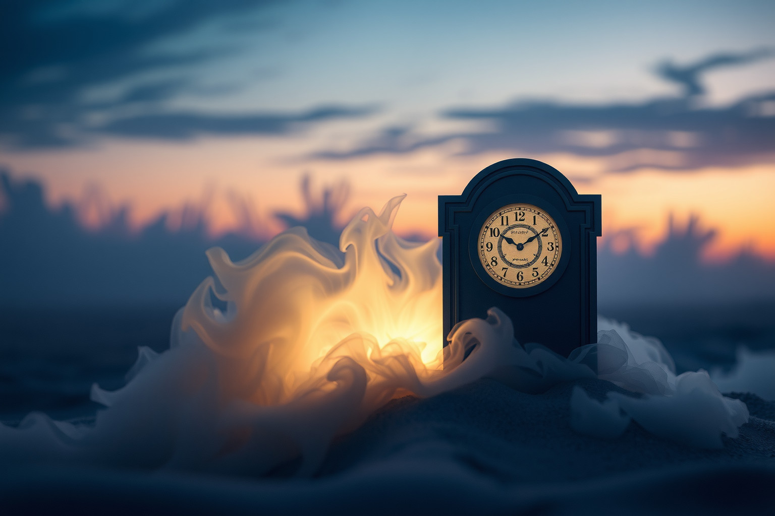 La lapide che scompare simboleggia il tempo e l'oblio inevitabile.