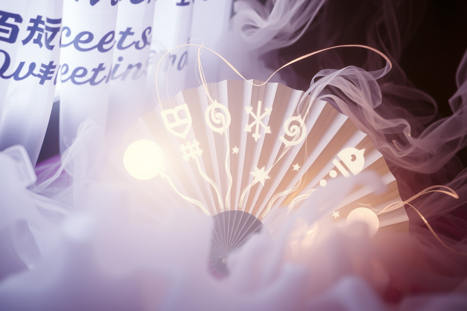 Il ventaglio aperto simboleggia verità rivelate e comunicazione chiara.