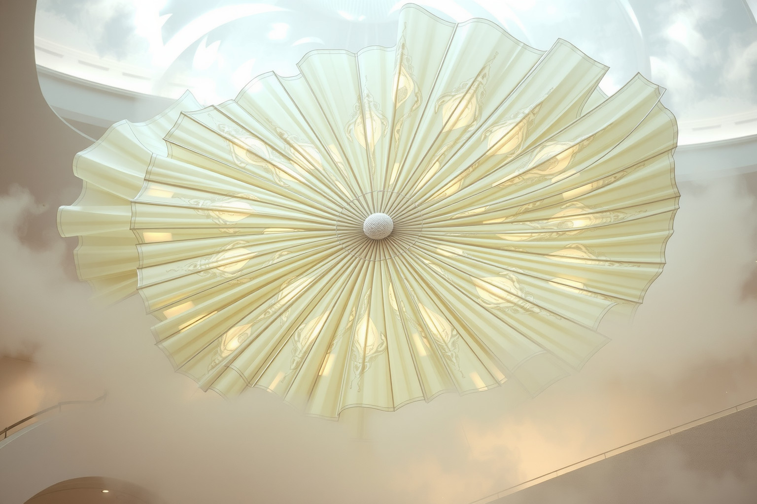 Il ventaglio gigante simboleggia un'esagerazione dell'ego e potere.