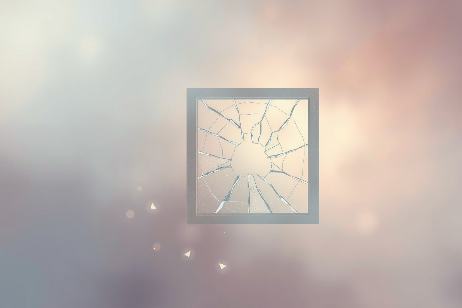 Una vetrina rotta simboleggia fragilità e ostacoli nei progetti.