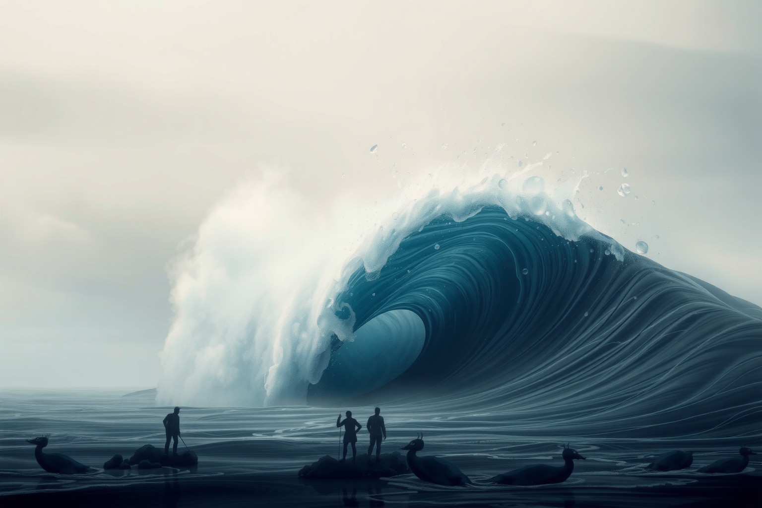 Sognare uno tsunami riflette paure inconsce di distruzione imminente.