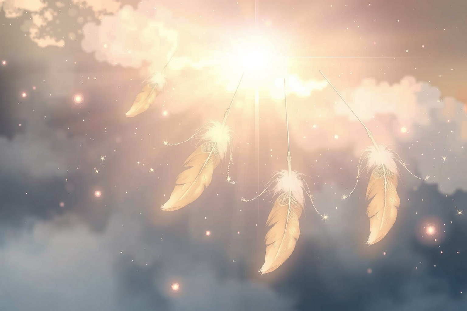 Cadere piume simboleggia benedizioni dall'alto e protezione divina.