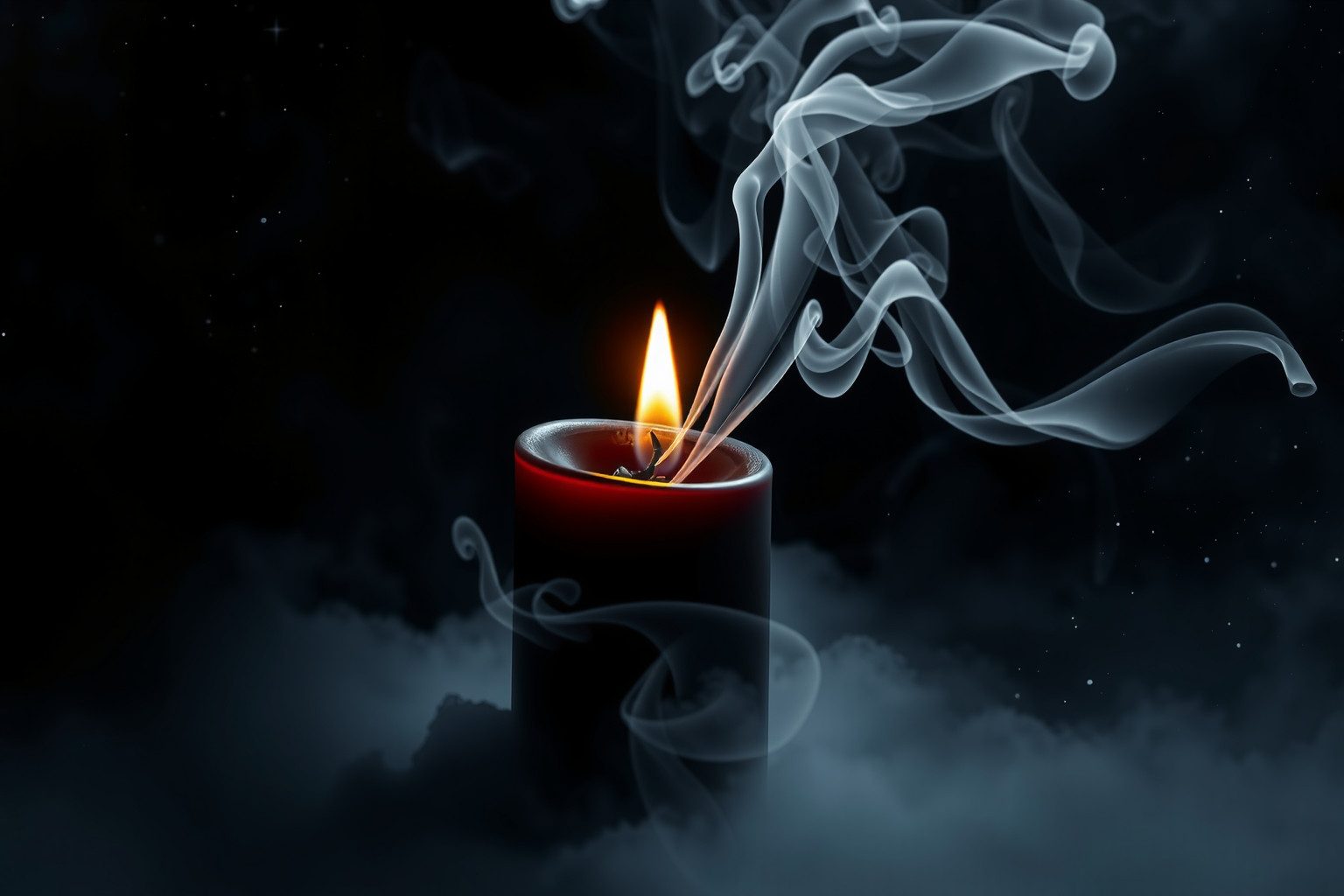Le candele nere simboleggiano mistero, introspezione e rinascita interiore.
