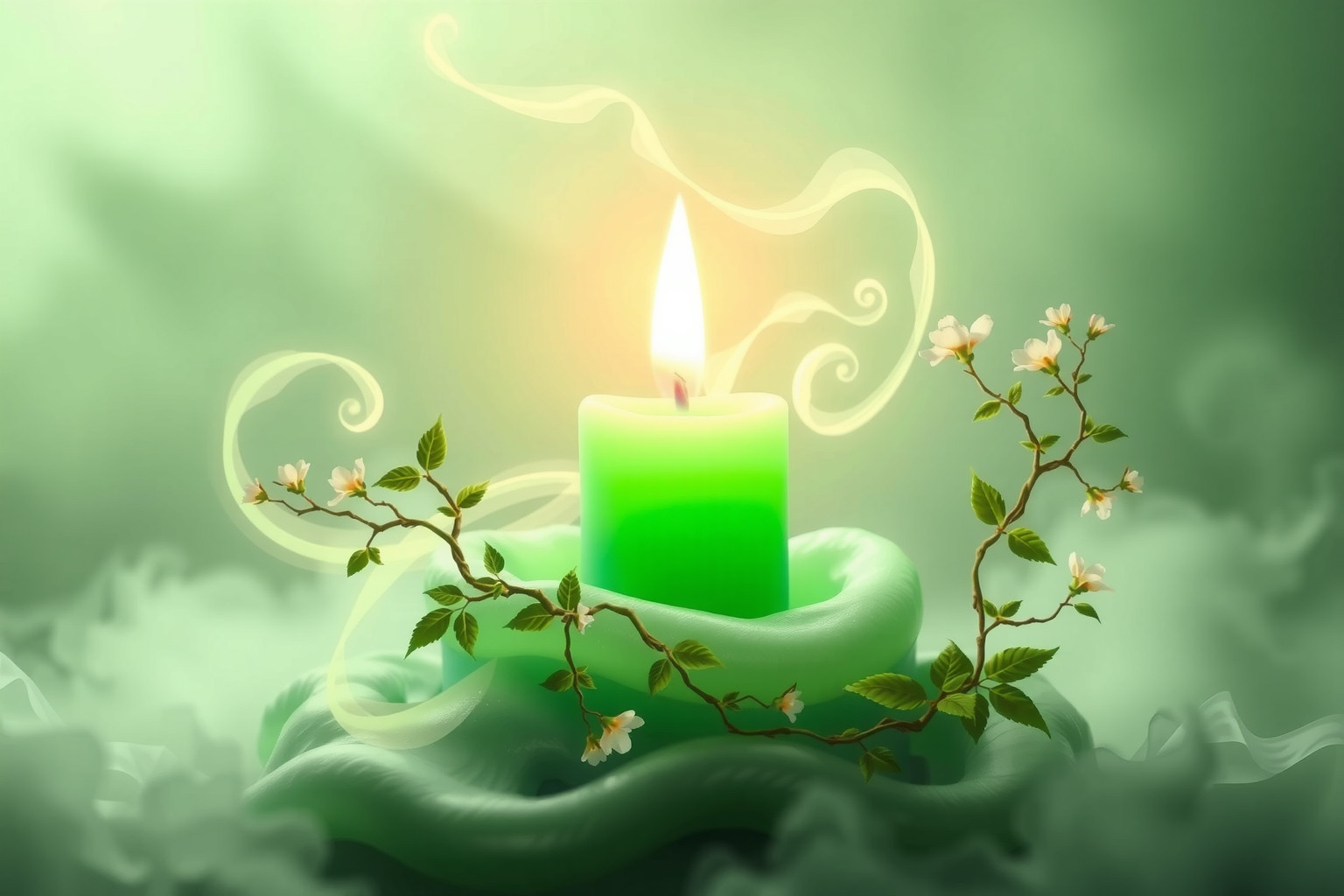 Le candele verdi simboleggiano prosperità, salute e rinascita spirituale.