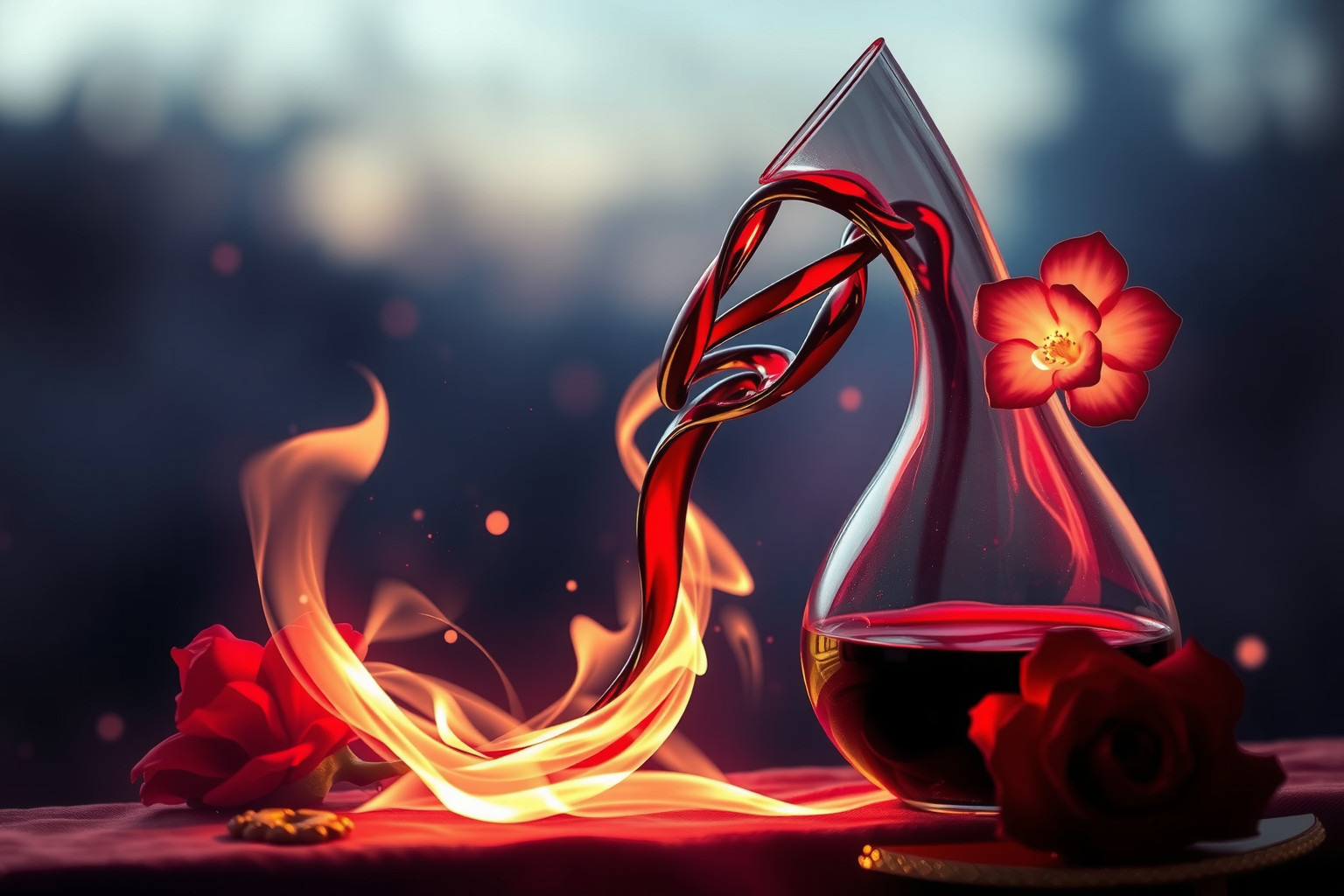 La caraffa con vino simboleggia festa, convivialità e passione intensa.