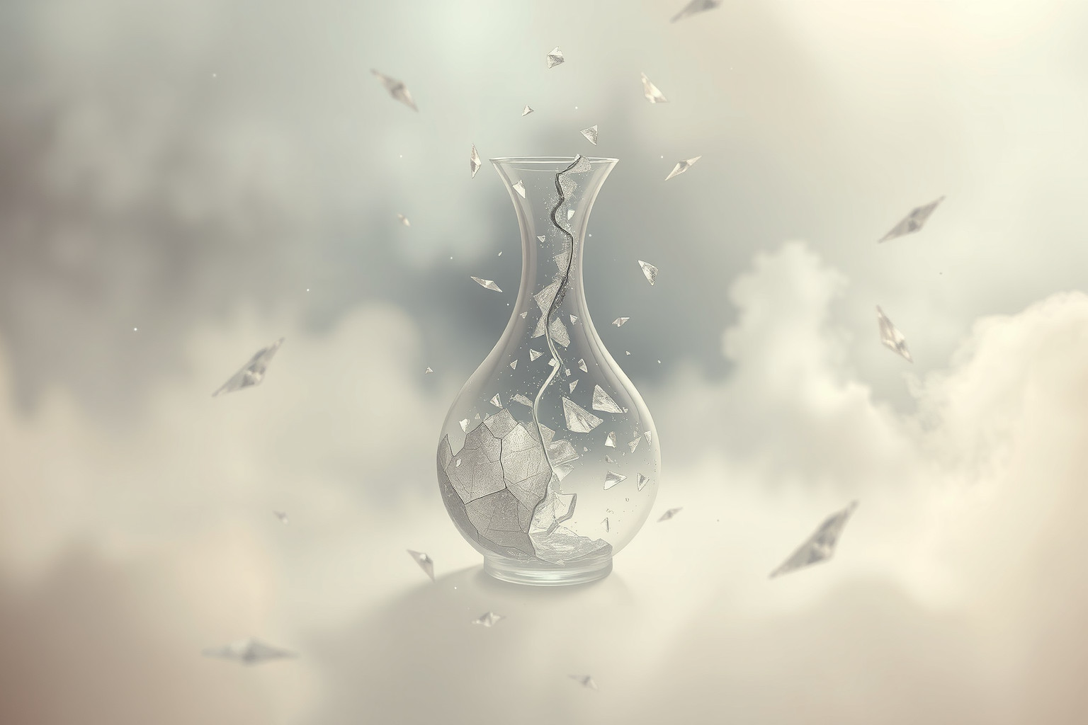 Una caraffa rotta simboleggia fragilità e opportunità lasciate sfuggire.