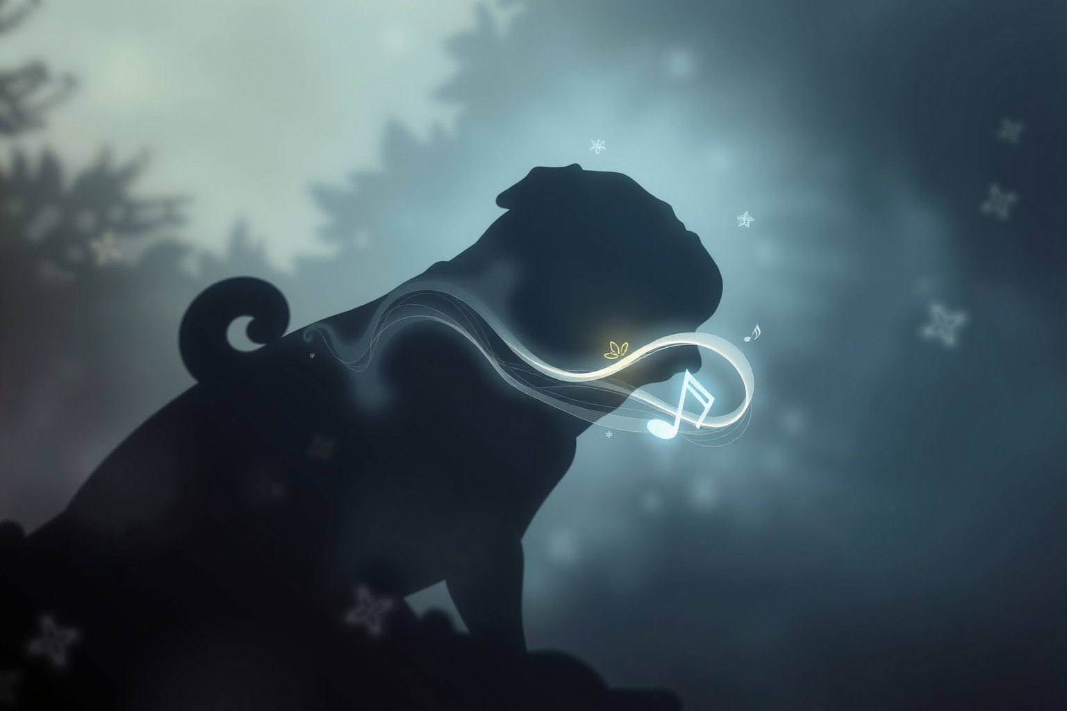 Il carlino che abbaia simboleggia avvertimenti e protezione.