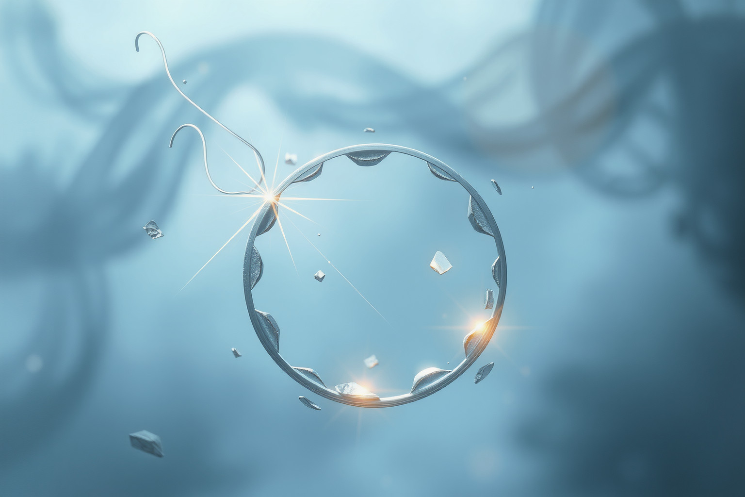 Cerchioni che si staccano simboleggiano paura di perdere controllo personale.