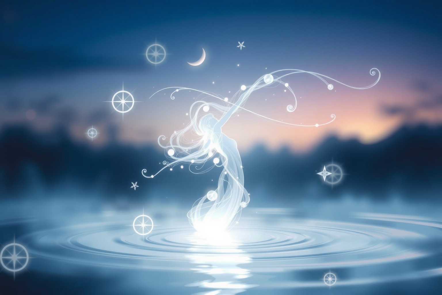 Sognare la vergine di lago simboleggia purezza e mistero interiore.